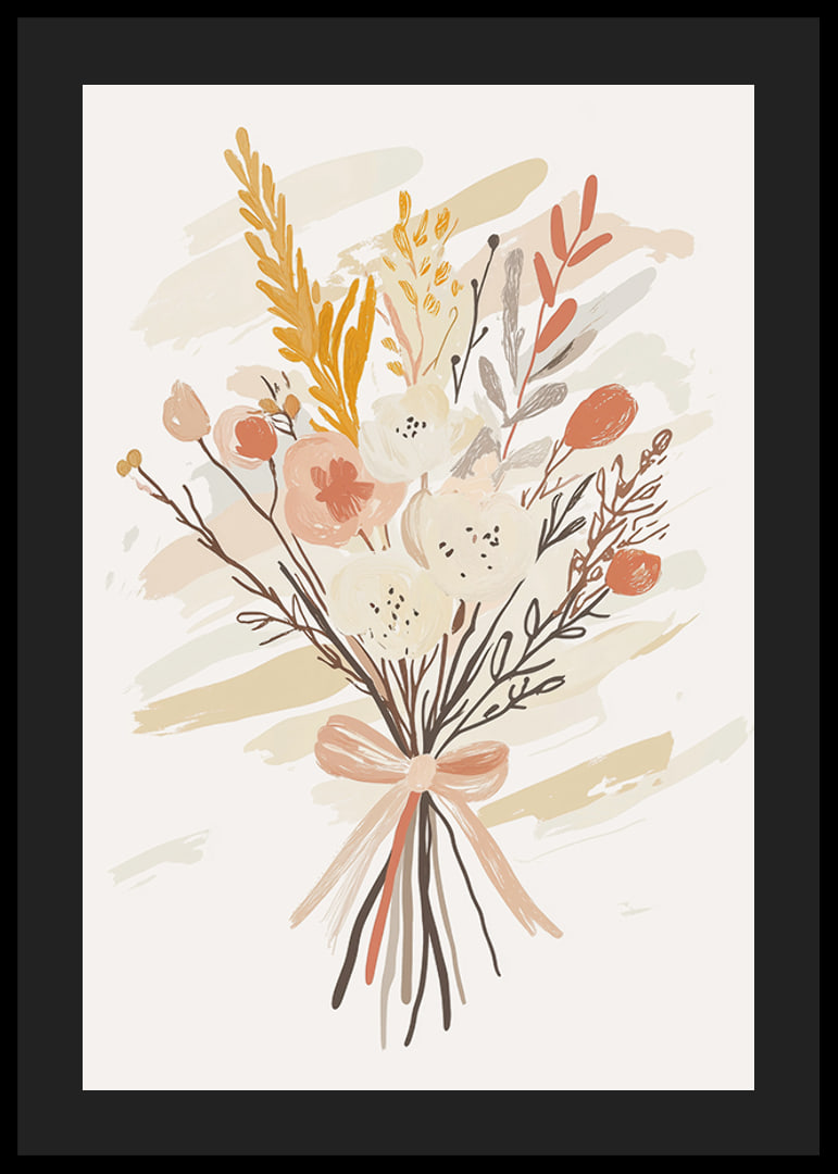 An elegant bouquet in warm, earthy colors gives a calm feeling-12