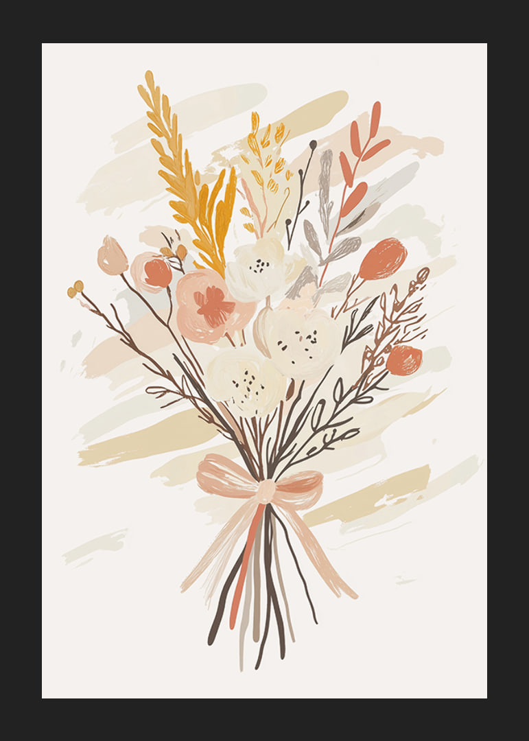 An elegant bouquet in warm, earthy colors gives a calm feeling-12
