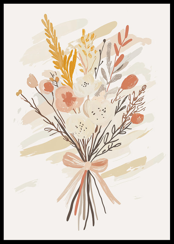 An elegant bouquet in warm, earthy colors gives a calm feeling-12