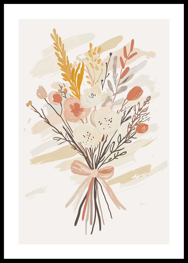 An elegant bouquet in warm, earthy colors gives a calm feeling-12