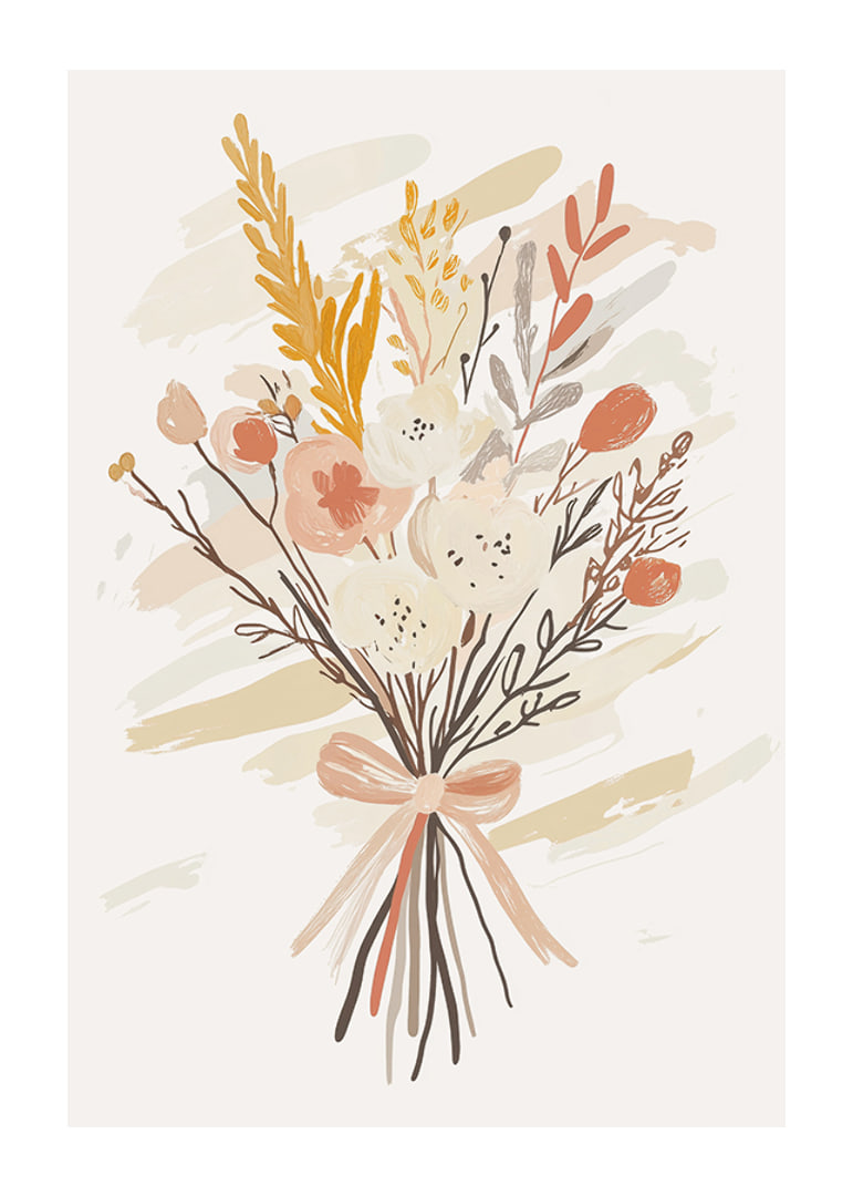 An elegant bouquet in warm, earthy colors gives a calm feeling-12
