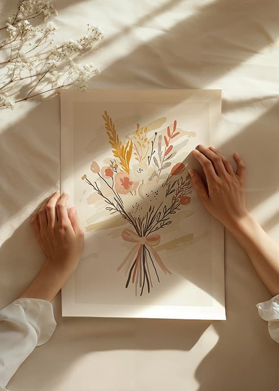 An elegant bouquet in warm, earthy colors gives a calm feeling-12