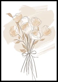 Elegant bouquet of beige roses in soft tones-0