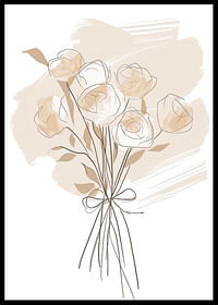 Buchet elegant de trandafiri bej în tonuri moi-0