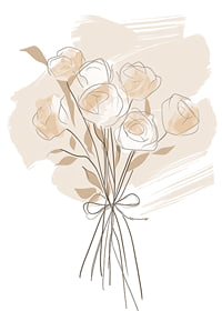 Elegante ramo de rosas beige en tonos suaves.-1