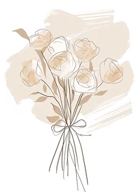 Elegant bouquet of beige roses in soft tones-1