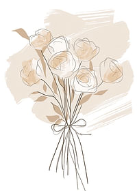 Buchet elegant de trandafiri bej în tonuri moi-1