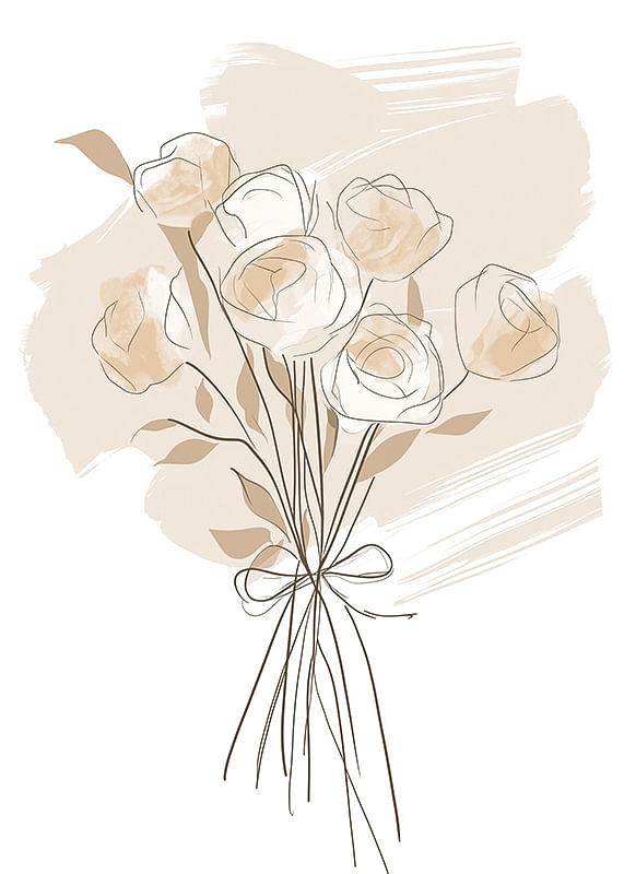 Buchet elegant de trandafiri bej în tonuri moi-12
