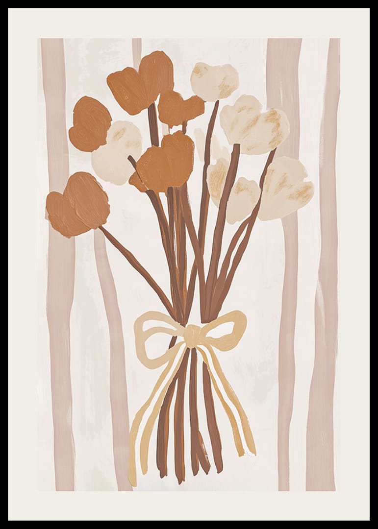 Bruna och beige blommor i en elegant sammansättning-12