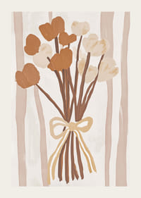 Bruna och beige blommor i en elegant sammansättning-3