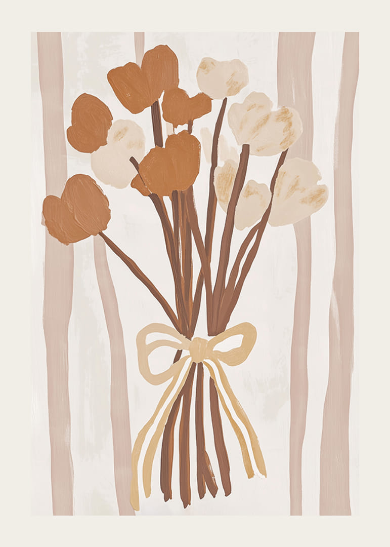 Bruna och beige blommor i en elegant sammansättning-12