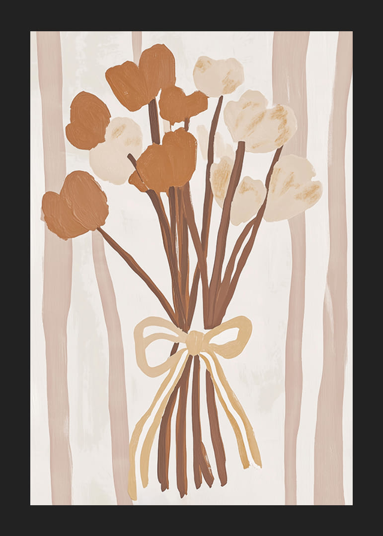 Bruna och beige blommor i en elegant sammansättning-12