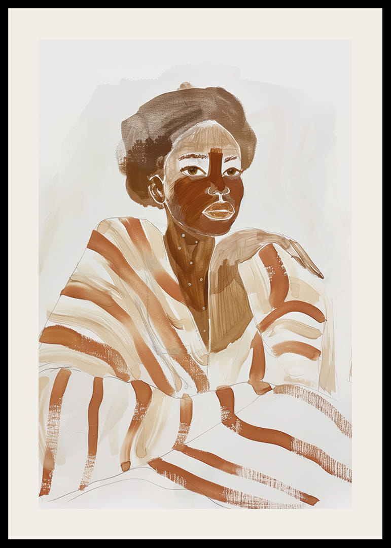 Harmonikus portré földszínekkel és lágy ecsetvonásokkal-12