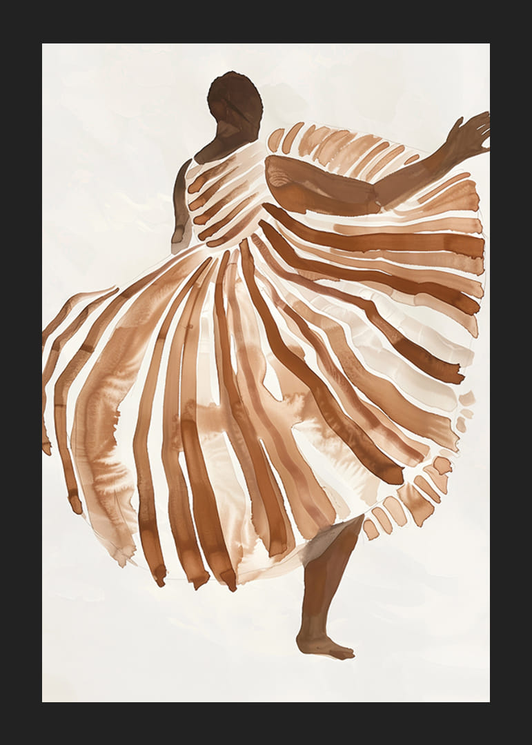 Tanečnica sa vznáša v jemných zemitých tónoch elegancie a pohybu-12