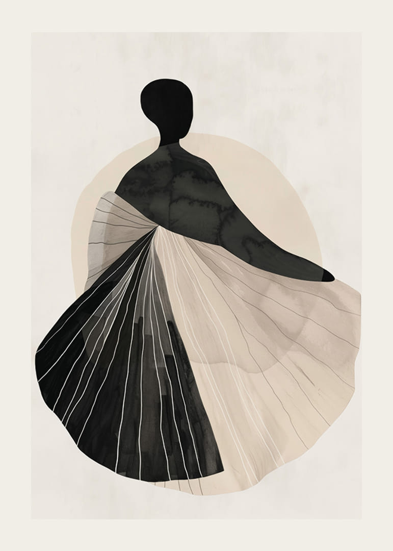 Eine geheimnisvolle Silhouette in sanften Tönen schafft eine beruhigende Atmosphäre-12