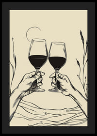 Twee handen heffen wijnglazen op in een elegant vormgegeven eerbetoon-4