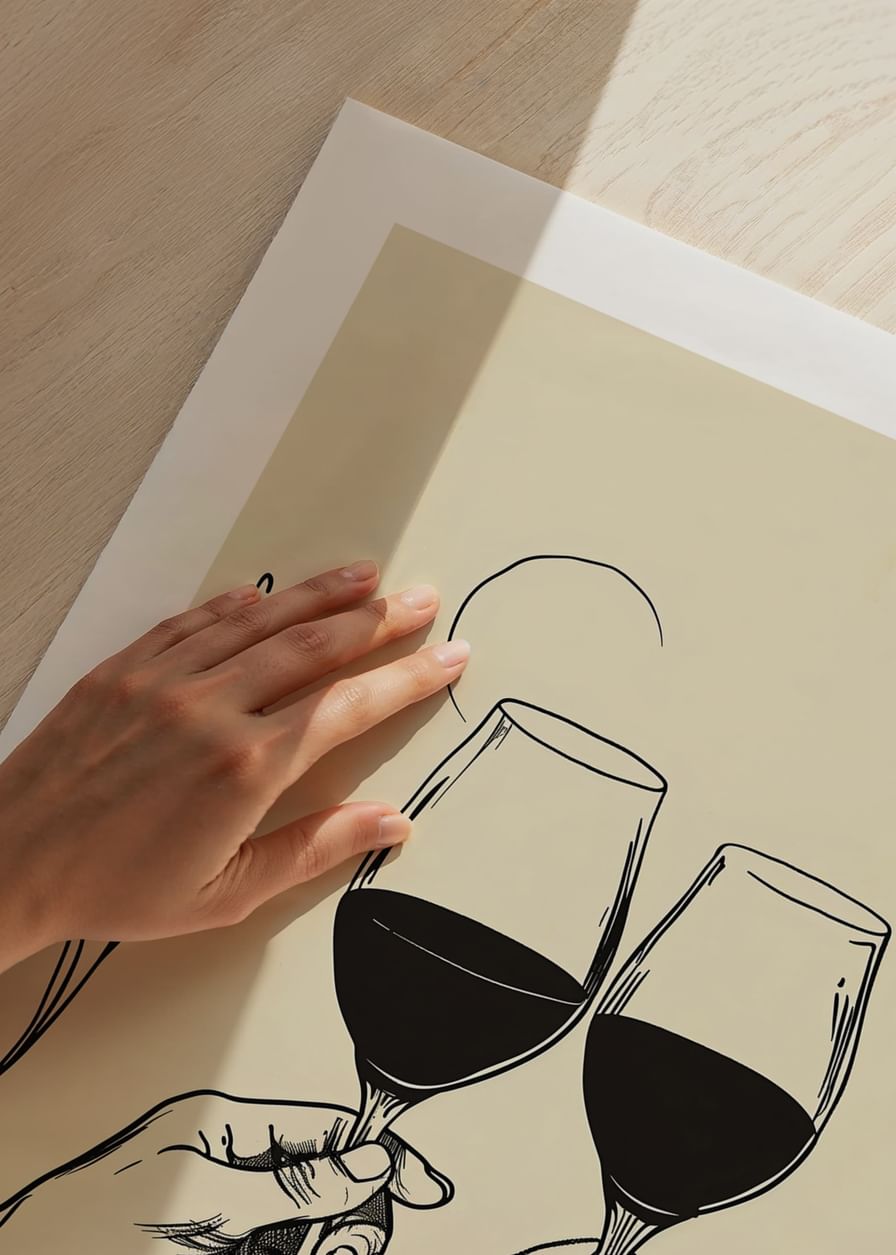 Două mâini ridică pahare de vin într-un tribut elegant conturat-12