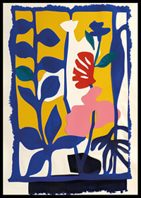 Vibrant color explosion of abstract leaves and flowers-0