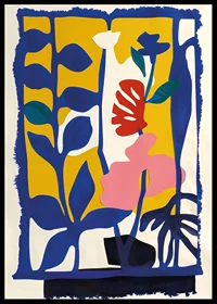 Vibrant color explosion of abstract leaves and flowers-0