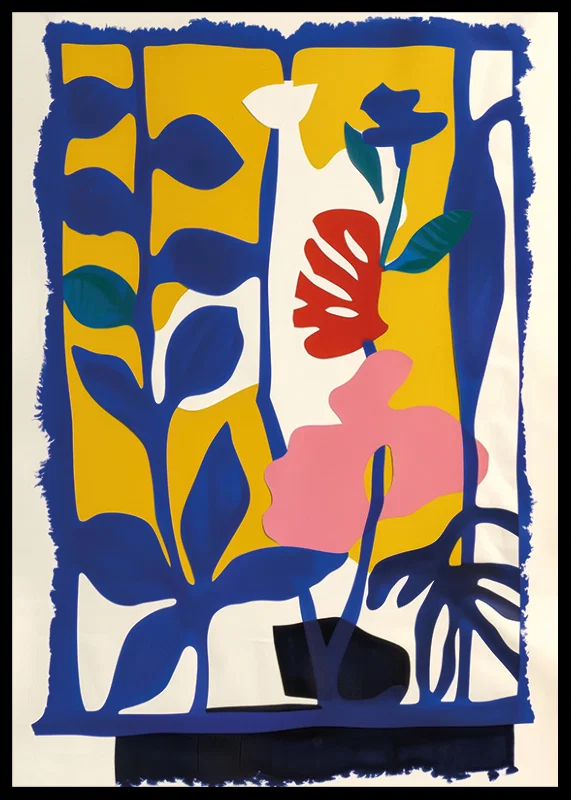 Vibrant color explosion of abstract leaves and flowers-12