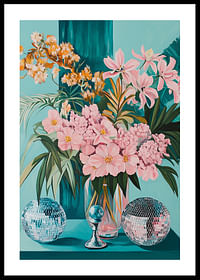 Aranjament floral pastel cu detalii sclipitoare-0
