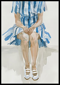 Seated figure in blue stripes gives a sense of calm and contemplation-2