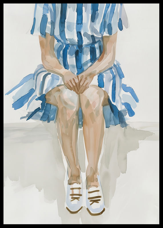 Seated figure in blue stripes gives a sense of calm and contemplation-12