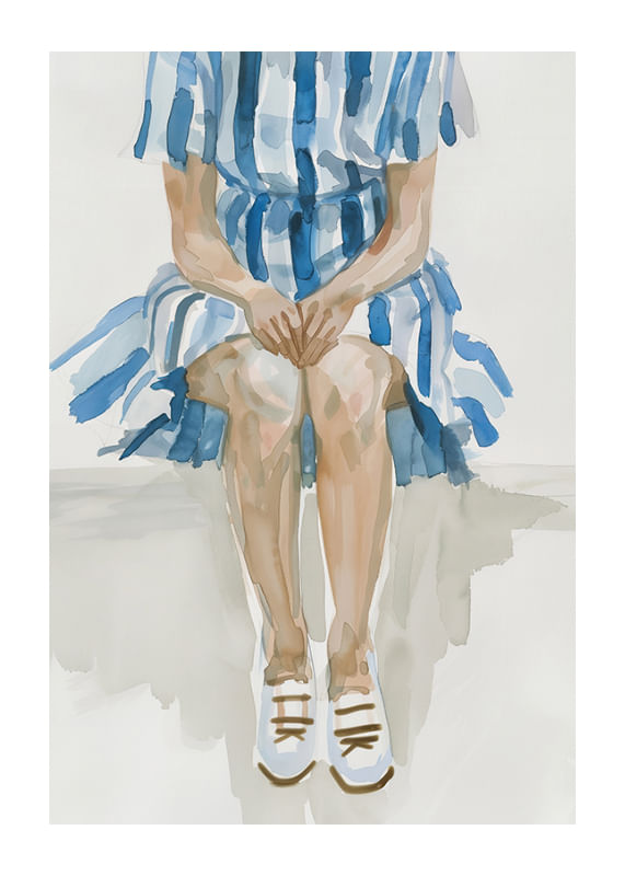 Seated figure in blue stripes gives a sense of calm and contemplation-12