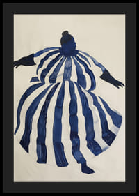 Dynamisk silhuett i blått och vitt utstrålar elegans och rörelse-4