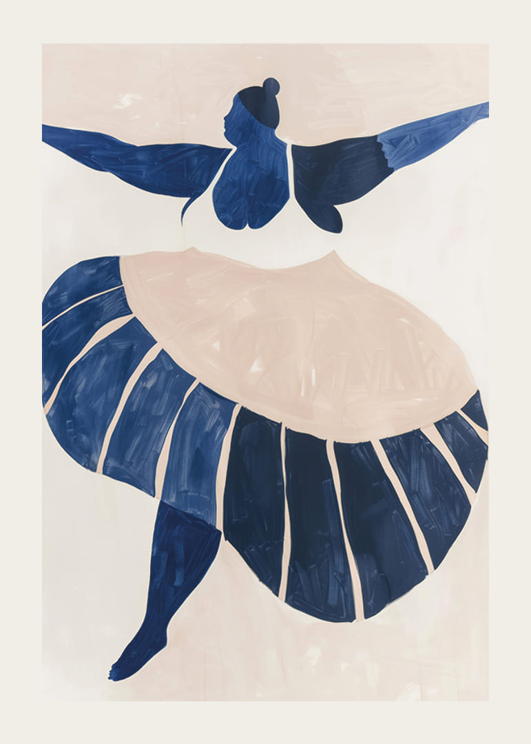 En danser i blåtoner fanges i bevegelse og ynde-12