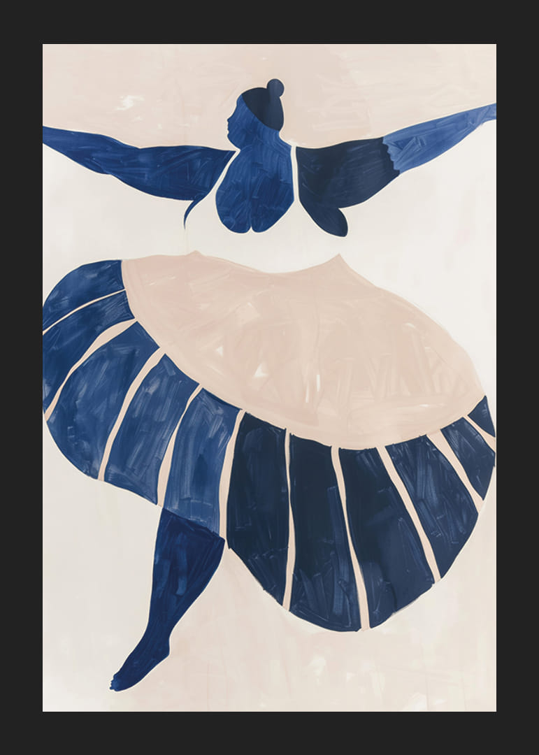 En danser i blåtoner fanges i bevegelse og ynde-12