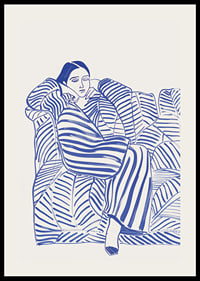 A harmonious poster with blue lines and a calm feeling-2
