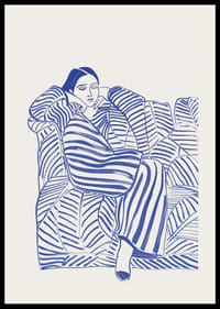 En harmonisk plakat med blå linjer og en rolig følelse-2