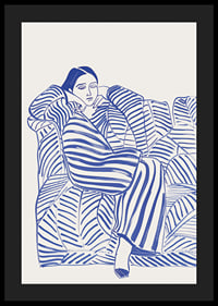 A harmonious poster with blue lines and a calm feeling-4