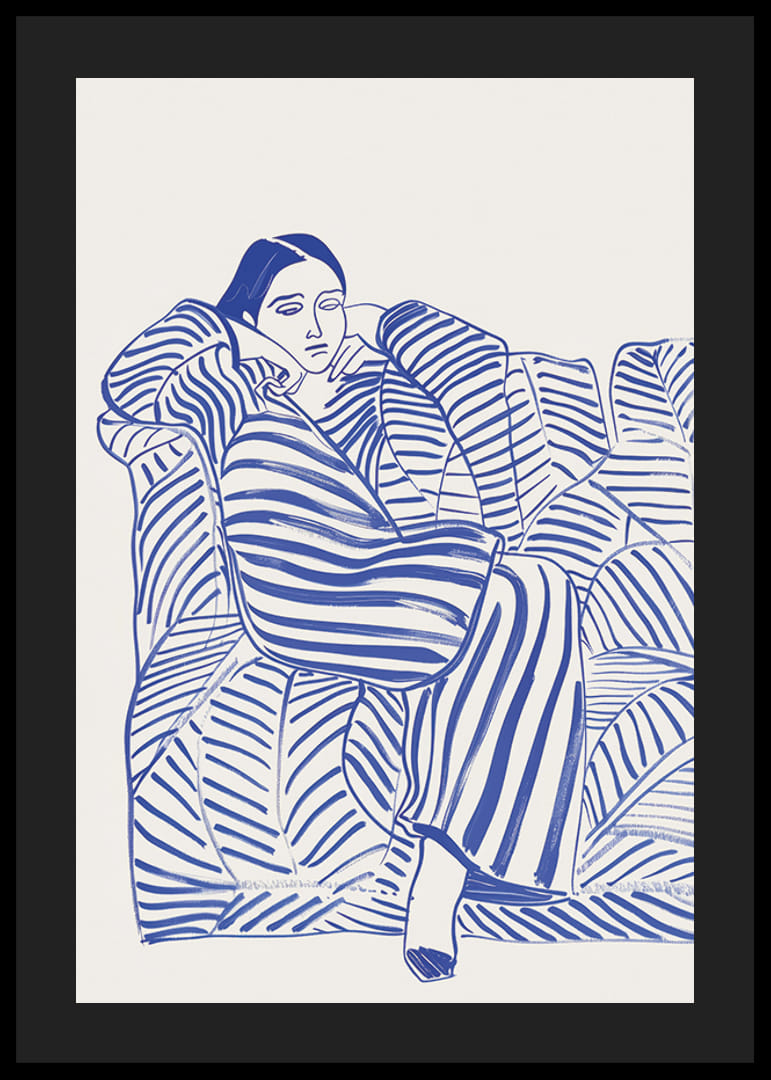 En harmonisk plakat med blå linjer og en rolig følelse-12