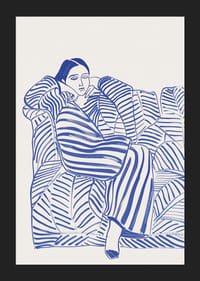 En harmonisk plakat med blå linjer og en rolig følelse-5