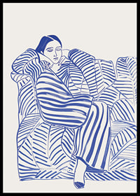 A harmonious poster with blue lines and a calm feeling-6