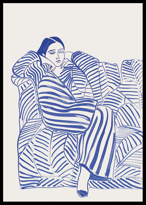A harmonious poster with blue lines and a calm feeling-12