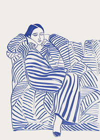 A harmonious poster with blue lines and a calm feeling-7
