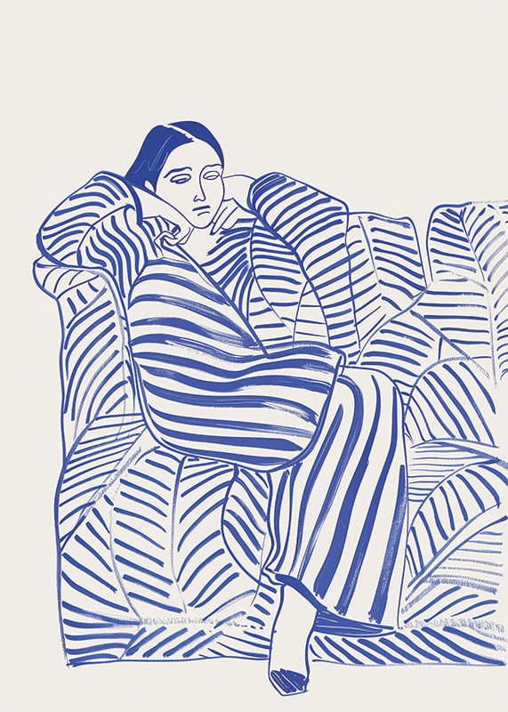 A harmonious poster with blue lines and a calm feeling-12