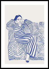 A harmonious poster with blue lines and a calm feeling-0
