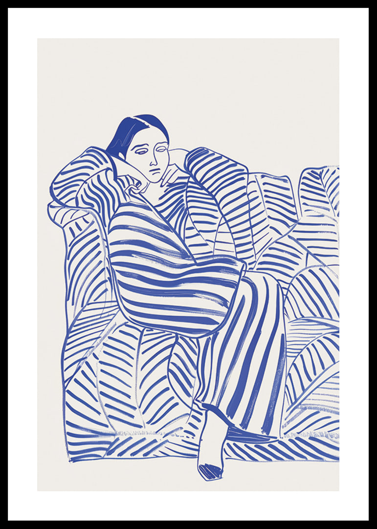 A harmonious poster with blue lines and a calm feeling-12