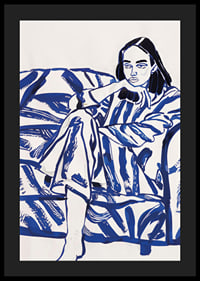 A relaxing scene in bold, blue brushstrokes-4