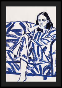 En avkopplande scen i djärva, blå penseldrag-4