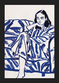 A relaxing scene in bold, blue brushstrokes-5