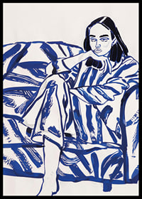 A relaxing scene in bold, blue brushstrokes-6