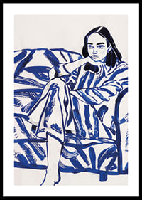 A relaxing scene in bold, blue brushstrokes-0