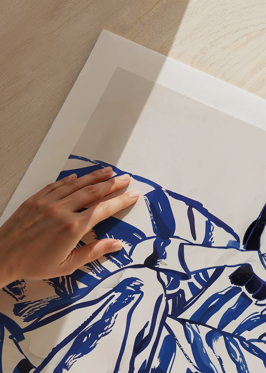 A relaxing scene in bold, blue brushstrokes-12