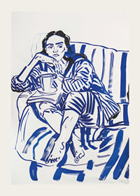 A calm sketch in blue tones that conveys relaxation and reflection-3