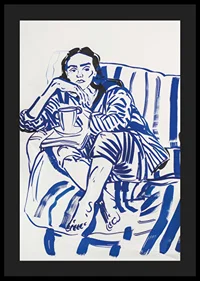 A calm sketch in blue tones that conveys relaxation and reflection-4